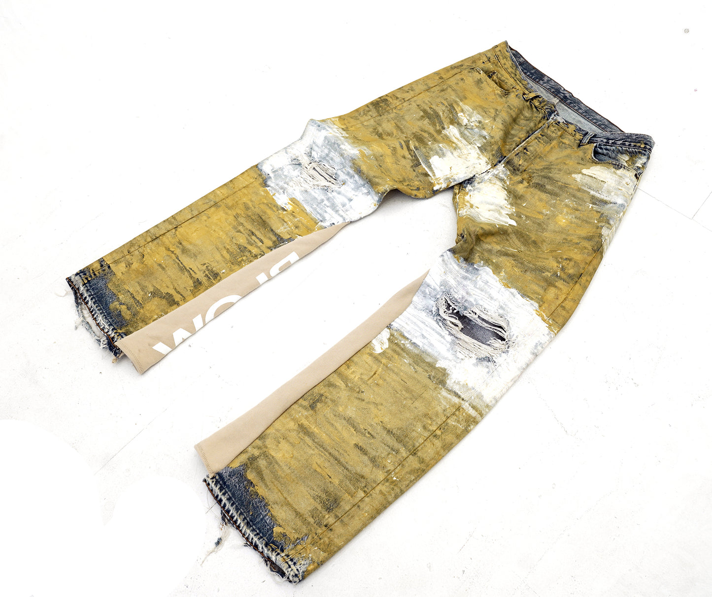 Vintage. Liquid Wax Denim Pants (Gold)
