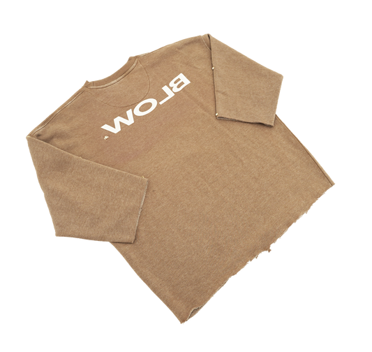 Logo. 3/4 Sleeve Sweatshirt (Tan)